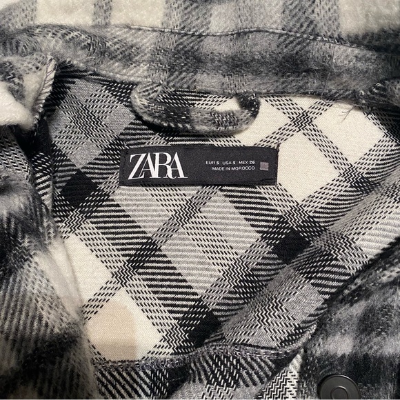 Plaid black and white wool shacket - oversized - Picture 3 of 3